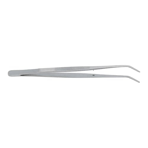 Stainless Steel Tweezers, with Curved Serrated Tip Multipurpose Tweezers Sewing Machine Tweezers Forceps for Craft Repairing (1)