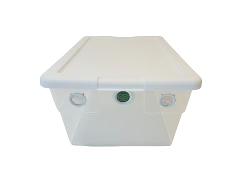 16-Quart Vented Terrarium Transparent Vivarium with Hygrometer & Dual Air Vents for Reptiles, Isopods, Scorpions, Invertebrates