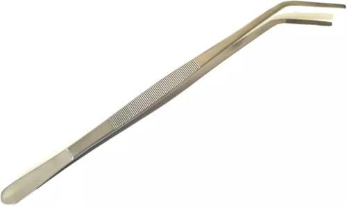 Stainless Steel Long Reptile Tweezers 24" Feeding Tongs for Snake Lizards Gecko and Bearded Dragon Leopard Spider Terrarium Supplies Silver
