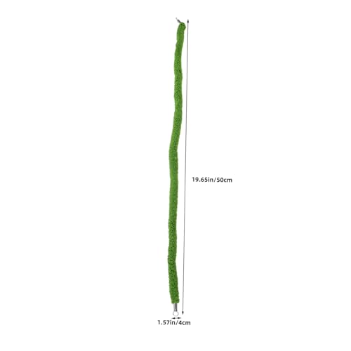 Reptile Climbing Vines for Terrarium with Suction Cup Hook Realistic Green Plush Moss Rope for Habitat Decoration, Enhanced Grip Surface, Flexible Rope for Jumping Spiders