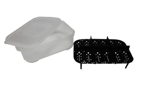 Gecko Egg Incubation Container with Built-in Tray โ Holds 12 Eggs | Clear Polypropylene Box | Space-Saving Design | Suspended Incubation for Higher Hatch Rates