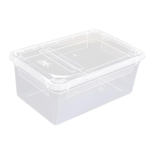 Fenteer Reptile Breeding Box Clear Terrarium Habitat Cage Transparent Container PP Material Ventilation Design Portable Suitable for Reptile Feeding, Style C - size: Style C