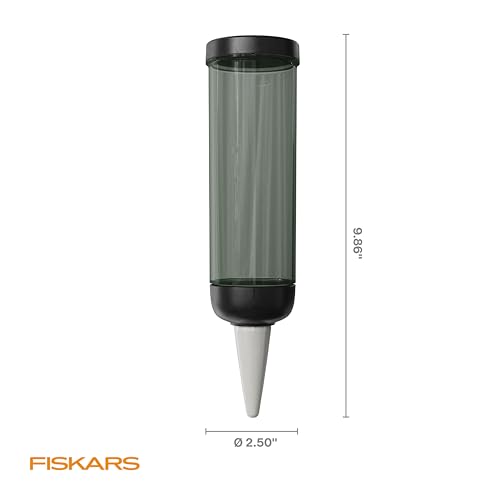 Fiskars Watering Spike for Indoor Plants, Self-Watering Device to Water Plants While Away, Continuous Hydration for Care on Vacation & Travel, Porous Ceramic Cone Stake for Slow Release, 11.75 oz - size: Watering Spike