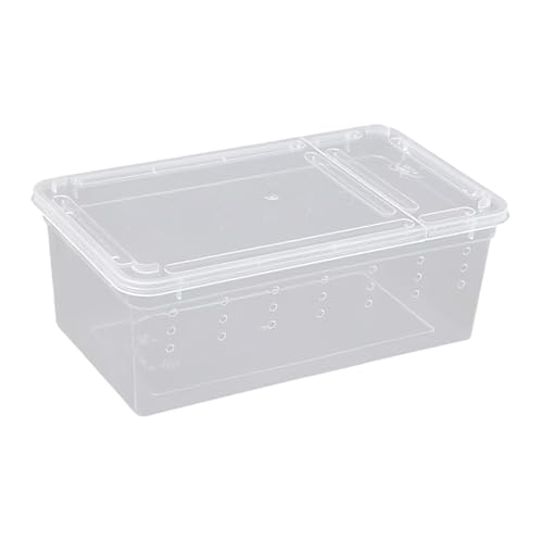 Reptile Breeding Box Clear Terrarium Habitat Portable Cage Transparent Container PP Material Ventilation Suitable for Reptile Hatching Transp, Style D - size: Style D