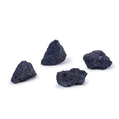 LANDEN Black Lava Stones (16lbs,3~10inch,11pcs) for Aquascaping Terrariums, Paludarium, Vivariums, Reptile and Amphibian Enclosures - size: 04 Black Lava Stones(3-10inch,16lbs)