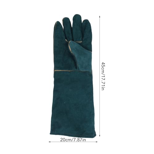 Focket Animal Handling Gloves, Thick Soft Cowhide Puncture Proof with PU Leather Lining for Cat Dog Snake Reptile