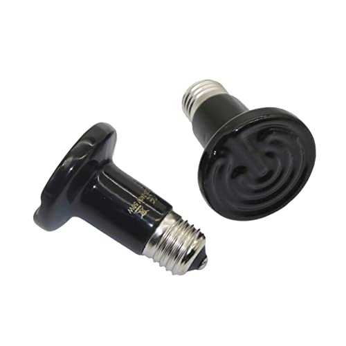 10 Pcs 25W 50W 75W 100W E27 Pet Heating Light Pet Brooder Lamp Mini Infrared Ceramic Heat Bulb Black for Reptile(100W) - color: 100W
