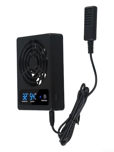 Reptile Enclosure Ventilation Fan, Automatic Humidity Control & Quiet Air-Circulation For Rainforest Terrarium, Smart Cooling System With Display(Fahrenheit) - color: Fahrenheit