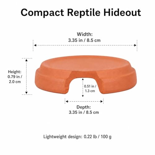 Terracotta Snake Hide, Reptile Hide Cave for Geckos Scorpions, Terrarium Decor Reddish Brown 100g, Small Reptile Hide (Diameter: - size: Small Reptile Hide (Diameter: