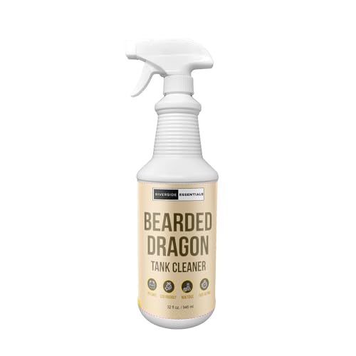 Bearded Dragon Tank Cleaner – 32oz No-Rinse Cage & Habitat Spray – Fast Odor Eliminator & Waste Remover – Pet Safe, Non-Toxic Formula – Easy Terrarium Cleaning – Made in USA