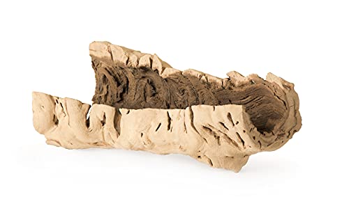 Galápagos (05537) Hollow Hide™ – Natural Sandblasted Grapevine Reptile Hide & Basking Platform for Bearded Dragons, Geckos, Snakes, Turtles, Hermit Crabs, Chameleons Reptile Tank Accessories, 10-14 in