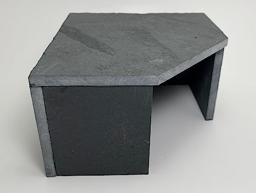 TheFrogHouse Slate Stone Reptile Hide 6x6x3.5 Bottomless Natural Cave Decor