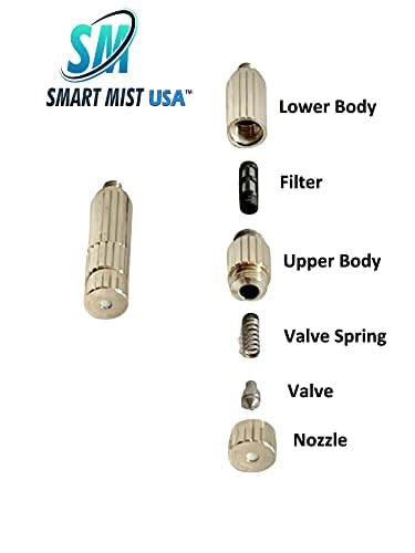 App Controlled High Pressure Misting Mister System Kit 1000 PSI Stainless Steel Tubing DIY Patio Greenhouse (100' w/ 50-006" Nozzles for Most Hot Climates, Stainless Steel) - style: 100' w/ 50- 006" Nozzles For Most Hot Climates