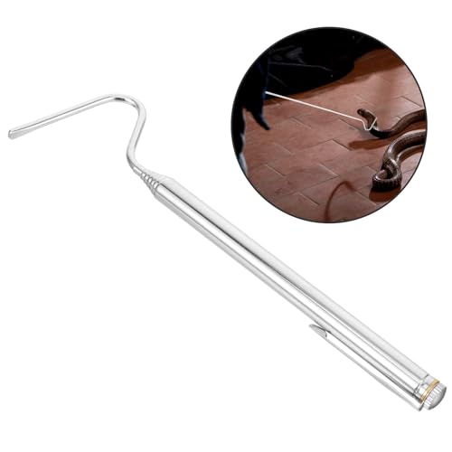SUPVOX Retractable Stainless Steel Snake Hook Snake Grabber Tool for Safe Reptile Handling and Catching in Outdoor and Pet Care Use