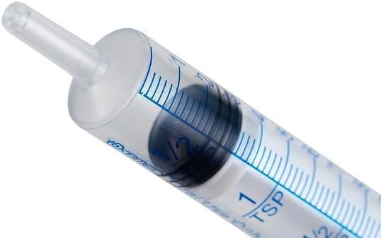 100 Pack, ONE-CARE 10ml Oral Syringe with Cap - Sterile, Individually Wrapped - (100 Syringes 10ml), Slip Tip, Uses include oral administration of medicine for infants, adults and animals - size: 10 ml Blue Scale