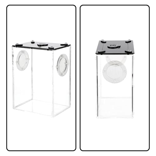 Homoyoyo Transparent Acrylic Reptile Box for Snakes Lizards Tarantulas Lightweight Breeding and Feeding Tank with Viewing Space Portable Habitat Suitable for Geckos Frogs Hermit Crabs and