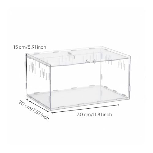 Transparent Reptile Enclosure Through Quality Clear Reptile Habitat Secure Latch Clear Acrylic Terrarium for Arachnid Enthusiasts, 30-20-15 - style: 30-20-15