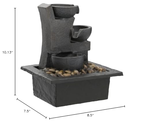 Danner Manufacturing, Inc., Aura Meditation Fountain with 3 Tiered LED Waterfall, Pack of 1, 03801