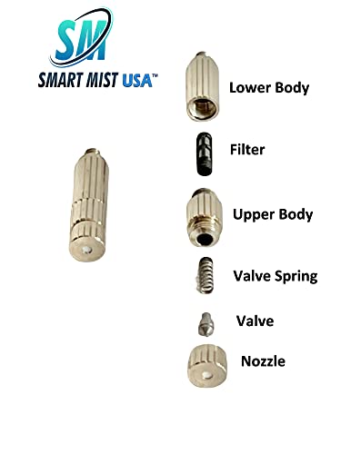 App Controlled High Pressure Misting Mister System Kit 1000 PSI Stainless Steel Tubing DIY Patio Greenhouse (60' w/ 30-006" Nozzles for Most Hot Climates, Stainless Steel Tubing) - style: 60' w/ 30- 006" Nozzles For Most Hot Climates