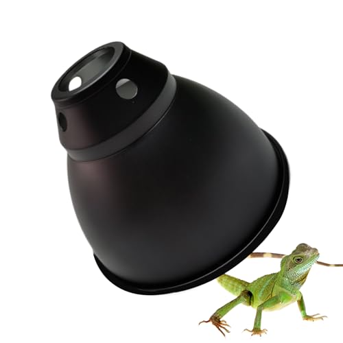 Reptile Heat Lamp Fixture - Deep Dome Basking Light Holder, Reflective Terrarium Lamp Shade | UVB Reptile Tank Light Fixture, Optical Dome Cover for Heat Bulb, Pet Habitat Light Accessory - color: 5.8inch
