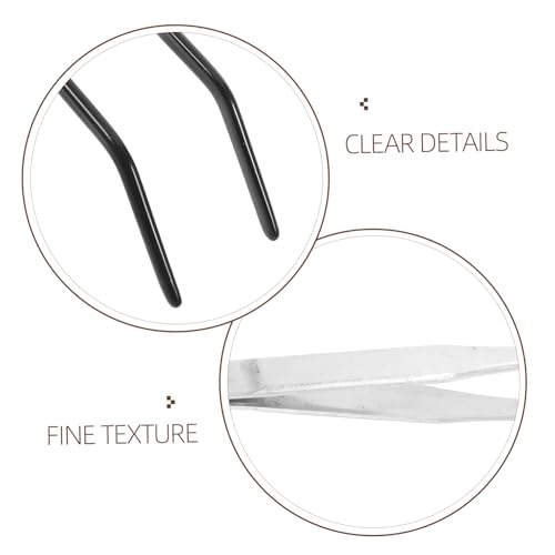 2pcs Stainless Steel Gecko Feeding Tongs with Rubber Tips Long Curved Aquarium Tweezers for Reptiles Lightweight Terrarium Supplies for Snakes and Lizards