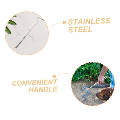 Happyyami Stainless Steel Extendable Snake Hook for Reptile Handling Telescopic Tool for Safe Snake Capture and Control for Herpetologists and Wildlife Enthusiasts