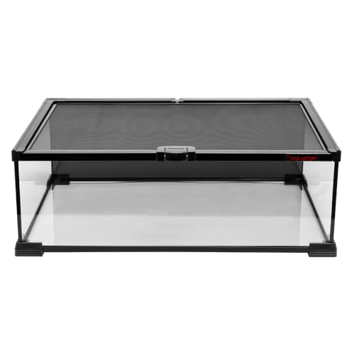 Aquatop 5.7 Gal Stackable Small Pet Terrarium - Durable Clear Glass Tank with Removable Ventilated Mesh Top for Reptiles, Arachnids, and Amphibians, RT-5.7 - size: 5.7 Gallon
