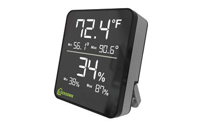 LOCKDOWN Digital Hygrometer with Convenient Design, Backlit Screen and Min/Max Reading for Temp and Humidity Monitoring in Safes, Rooms, Cases and Cabinets - style: Digital