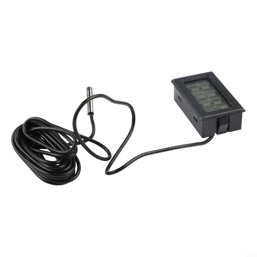 Digital for MINI Thermometer With LCD Display Waterproof Humidity Meter Sensor -50 To 110°C For Aquariums Terrariums And Liquid Measurement Includes for battery And Black Cable(2 meters) - size: 2 meters