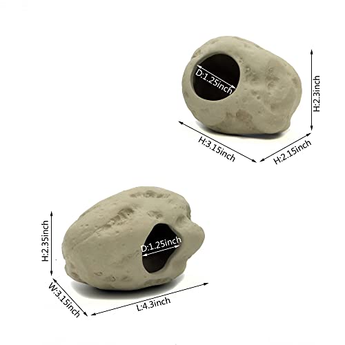 ALEGI Aquarium Decoration Rock Caves for Fish Tank, Ceramic Betta Fish Tank Accessories Hideout, Cichlid Stackable Cave Hiding (3 Small & 3 Medium) - size: 3 Small & 3 Medium