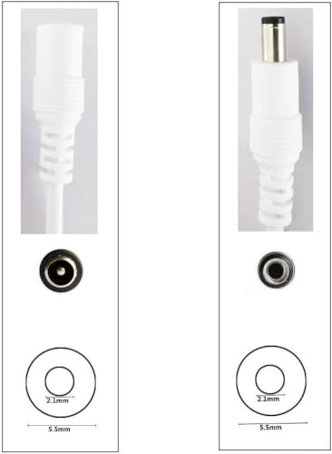 2pcs DC 12V-24V 3A LED Strip Dimmer Switch LED Tape Dimmer Controller PWM Rotary Dimmer 5.5mm x 2.1mm DC Jack for COB LED Strip SMD 5050 3528 2835 5630 LED Ribbon LED String Light, White - color: White(2pcs)
