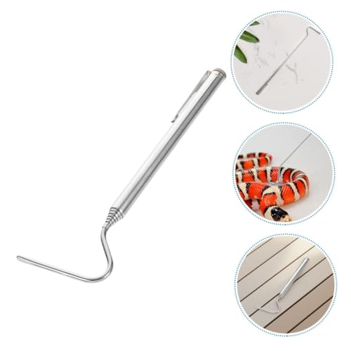 SUPVOX Retractable Snake Hook Stainless Steel Capture Tool for Handling of Serpents and Amphibians for Herpetologists and Wildlife Enthusiasts