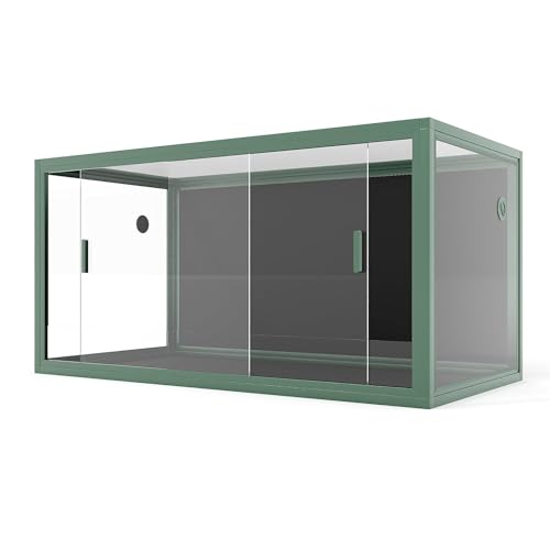 GarveeHome 120 Gallon Reptile Enclosure, 4x2x2 ft Reptile Terrarium Bearded Dragon Tank Snake Enclosure with Sliding Glass Doors, Heavy Duty Ventilation Top for Ball Python, Geckos, Lizards