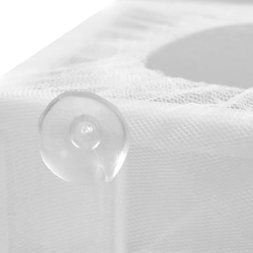 MY MIRONEY 2PCS 10.24" x 5.91" x 5.91" Fish Tank Breeder White Nylon Fish Incubator Mesh Box Aquarium Fish Fry Hatchery Breeder with Suction Cups - style: 10.24" x 5.91" x 5.91"; White; without Divider