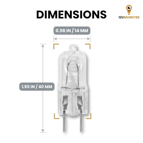 10 Pack-G8 20Watt 120V Halogen Light Bulbs T4 JCD Type 120V Bi-Pin Base Shorter 1-1/4" (1.25") Length 20W Lamp Soft White Under Cabinet Puck Lighting Replacement Dimmable Hood Range Q20/G8/CL/120V