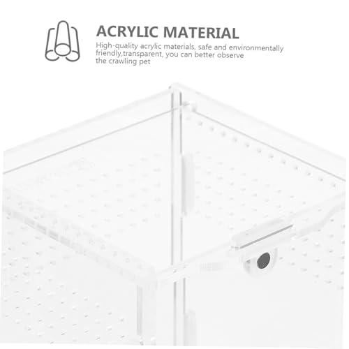 Yardwe Acrylic Reptile Breeding Box UV Protection Multi-Functional Terrarium for Snakes Lizards and Frogs Habitat Container