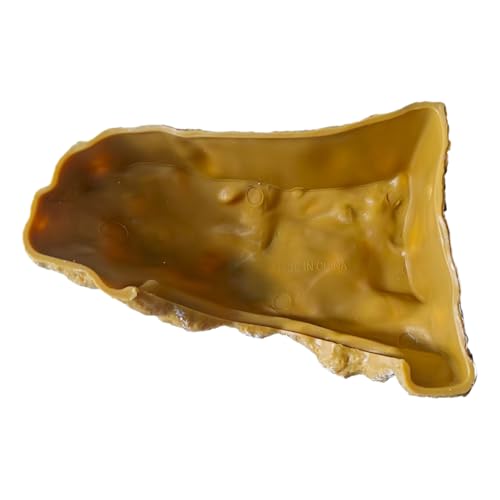 Natural Rock Cave Reptile Hiding Hole, Brown Stone Hideout for Terrarium, Habitat Decoration
