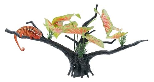 Penn-Plax Green and Red Driftwood Plant - for Aquariums and Terrarium Décor