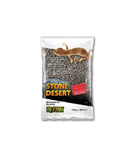 Exo Terra Bahariya Black Stone Desert, Natural Desert Soil, Desert Substrate, Suitable for Forming Rock Formations, Tunnels and Caves, 10 kg