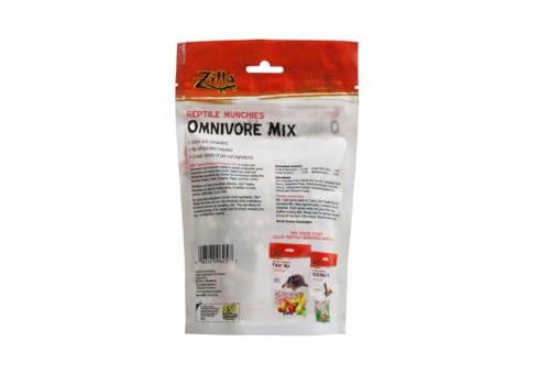 3 PACK ZILLA FREEZE DRIED REPTILE MUNCHIES OMNIVORE MIX 4 OZ (3 BAGS FOR A TOTAL OF 12 OZ OF FOOD!)