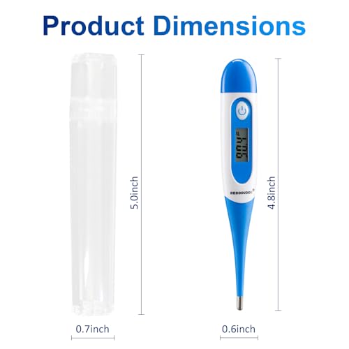 Digital Pet Thermometer for Accurate Fever Detection, Suitable for Cats/Dogs/Horse/Veterinarian, Waterproof Pet Thermometer, Fast and Accurate Measurements in 20 Seconds (Blue) - color: blue
