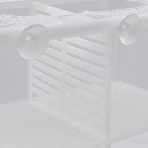 MY MIRONEY 2PCS 10.24" x 5.91" x 5.91" Fish Tank Breeder White Nylon Fish Incubator Mesh Box Aquarium Fish Fry Hatchery Breeder with Suction Cups (with Divider) - style: 10.24" x 5.91" x 5.91"; White; with Divider