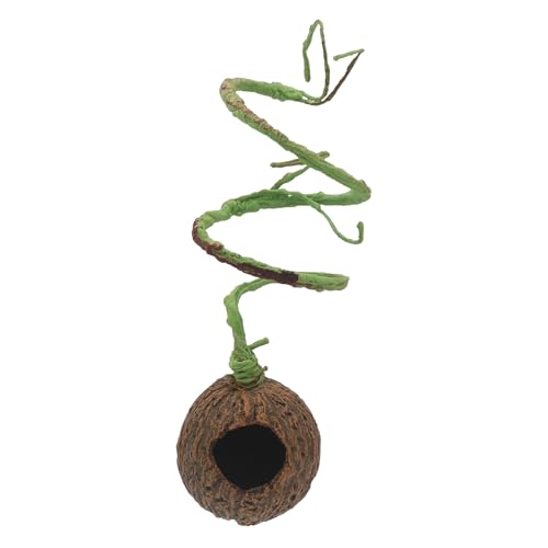 AQUA KT Reptile Jumping Spider Enclosure Hideout Hide Rock with Climbing Vine for Small Insects Jumping Tarantulas Amphibian Terrariums Habitat Decoration