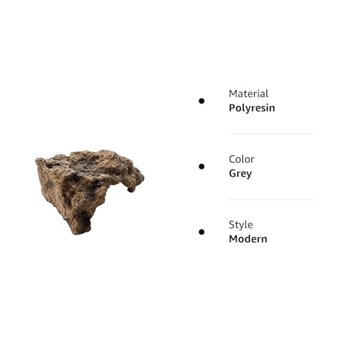 Reptile Simulation Rock Hideouts Cave Amphibian Hides Resin Habitat Decor Shelter for Gecko Leopard Lizards Toad Turtle (Medium) grey