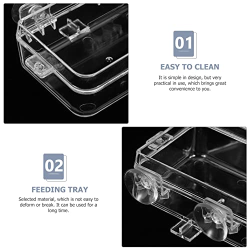 2pcs Transparent Reptile Feeding Bowls Escape Food and Water Dishes for Lizards Geckos and Bearded Dragons -Style Feeders for Reptile Pets