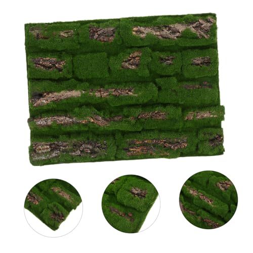 Healifty Simulated Moss Turf Outside Fake Moss Faux Terrarium Ornament Garden Landscape Decoration Fairy Garden Decor Reptile Bark Backdrop Artificial Mat Fake Bark Wooden Green