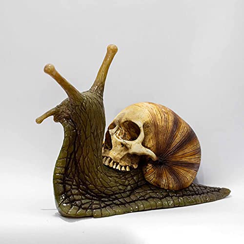 Halloween Skull Snail Resin Sculpture Gothic Home Decor Outdoor Garden Yard Decoration (1)
