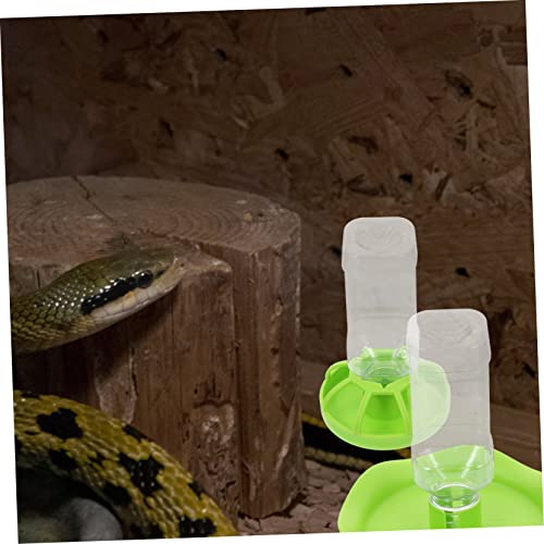 Toddmomy 2 Sets Reptile Water Feeders Durable Pet Food Holder for Lizards Tortoises and Geckos Water Dish for Daily Use and Easy Feeding Terrariums Green