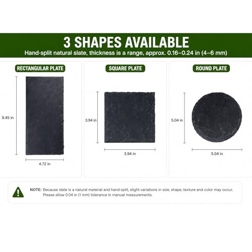 Natural Slate Reptile Basking Platform Feeding Stone for Tortoise Gecko Terrarium Decor(Rectangular Plate) - size: RECTANGULAR PLATE