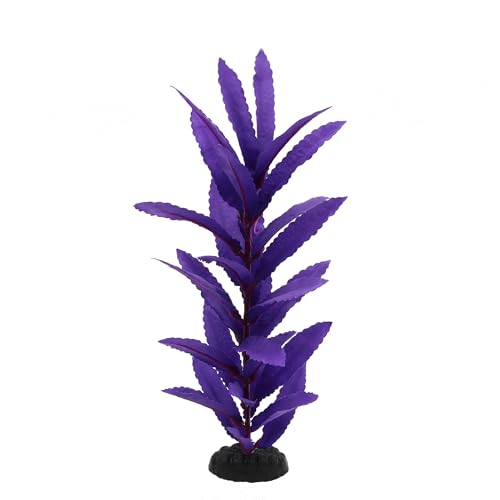 2-Pack 12 Inch Aquarium Silk Aquarium Plants, Artificial Plastic Plant | For Small Tank, Goldfish, Fish Hides, Purple - color: Purple